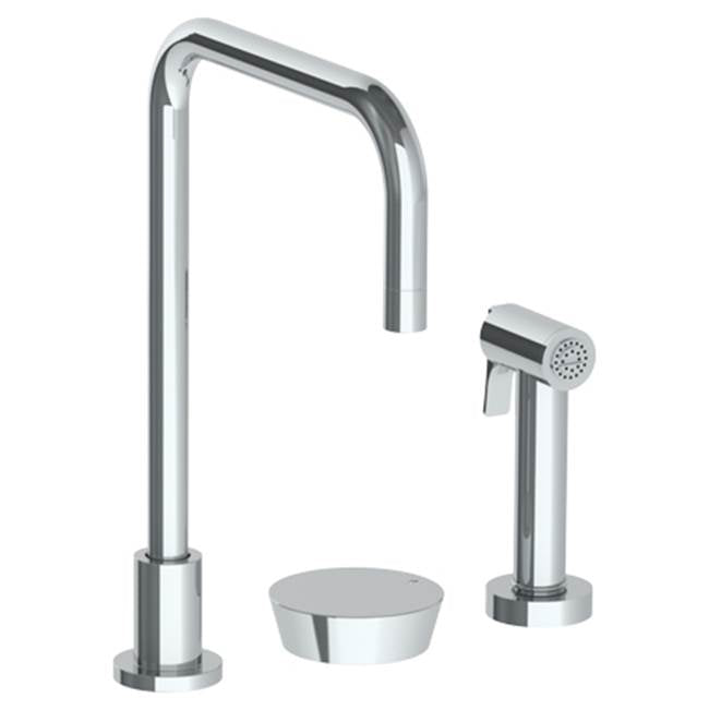 Watermark 36-7.1.3A-BL1 Zen Deck Mounted 3 Hole Square Top Kitchen Set - Includes Side Spray