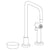 Watermark 36-7.1.3A-CM Zen Deck Mounted 3 Hole Square Top Kitchen Set - Includes Side Spray