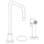 Watermark 36-7.1.3A-WM Zen Deck Mounted 3 Hole Square Top Kitchen Set - Includes Side Spray