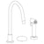Watermark 36-7.1.3GA-WM Zen Deck Mounted 3 Hole Gooseneck Kitchen Set - Includes Side Spray
