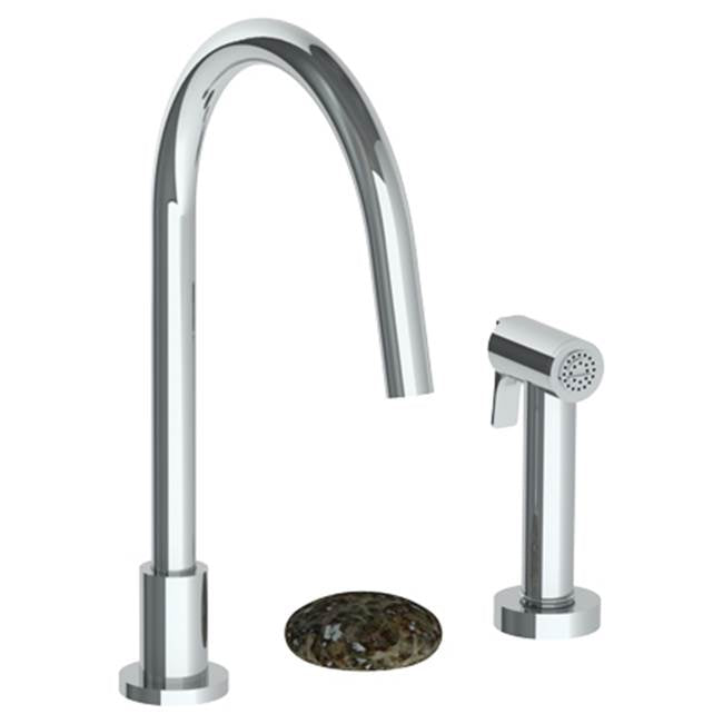 Watermark 36-7.1.3GA-MM Zen Deck Mounted 3 Hole Gooseneck Kitchen Set - Includes Side Spray