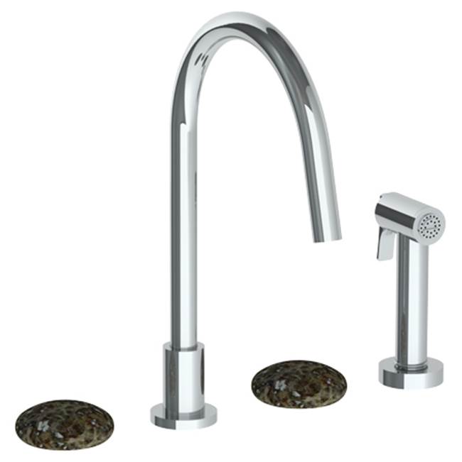 Watermark 36-7.1G-MM Zen Deck Mounted 4 Hole Gooseneck Kitchen Set - Includes Side Spray