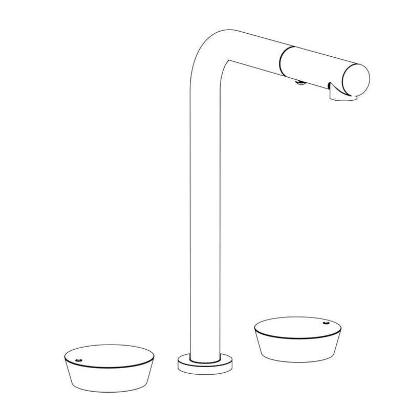 Watermark 36-7P1-NM Deck Mounted 3 Hole Square Top Kitchen Faucet With Pull Out Spray - Parent