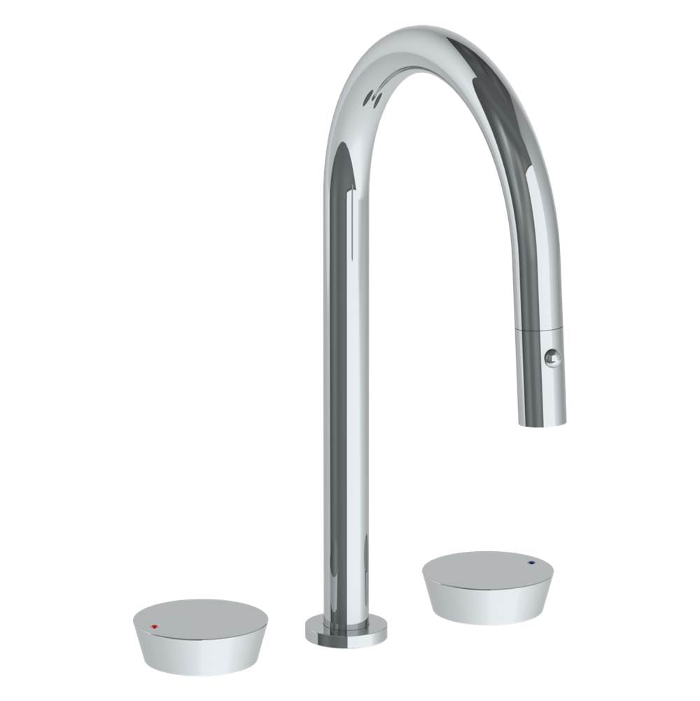 Watermark 36-7PG2-BL1 Deck Mounted 3 Hole Gooseneck Top Kitchen Faucet With Pull Down Spray - Parent