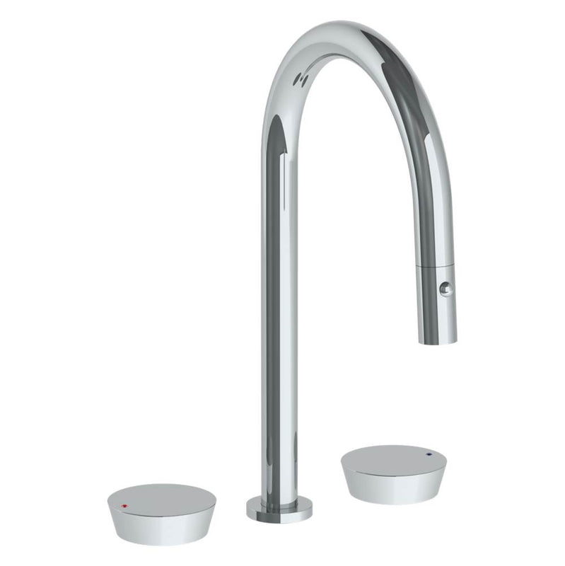 Watermark 36-7PG2-BL1 Deck Mounted 3 Hole Gooseneck Top Kitchen Faucet With Pull Down Spray - Parent
