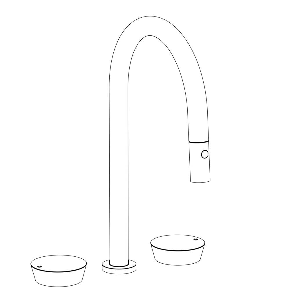 Watermark 36-7PG2-IW Deck Mounted 3 Hole Gooseneck Top Kitchen Faucet With Pull Down Spray - Parent