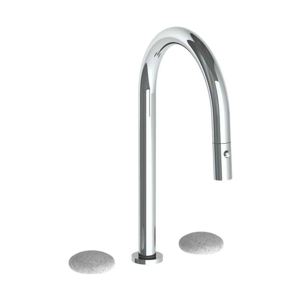 Watermark 36-7PG2-WM Deck Mounted 3 Hole Gooseneck Top Kitchen Faucet With Pull Down Spray - Parent