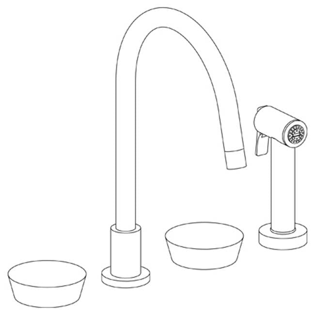 Watermark 36-7.1G-CM Zen Deck Mounted 4 Hole Gooseneck Kitchen Set - Includes Side Spray - Parent