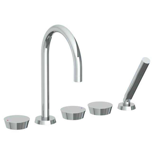Watermark 36-8.1-BL1 Zen Deck Mounted 5 Hole Gooseneck Bath Set