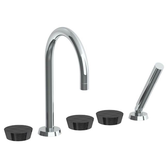 Watermark 36-8.1-NM Zen Deck Mounted 5 Hole Gooseneck Bath Set