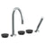 Watermark 36-8.1-NM Zen Deck Mounted 5 Hole Gooseneck Bath Set