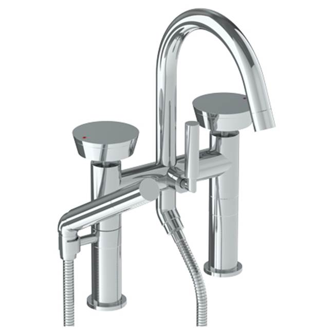 Watermark 36-8.2-BL1 Zen Deck Mounted Exposed Gooseneck Bath Set With Hand Shower