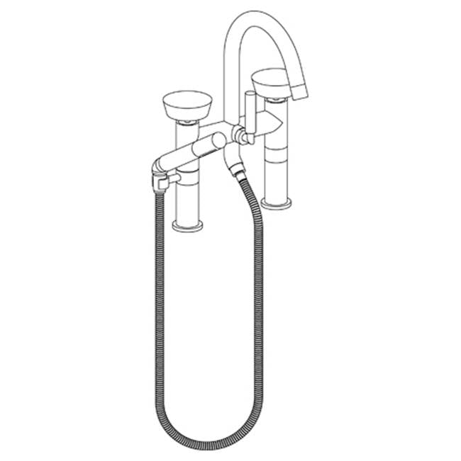Watermark 36-8.2-IW Zen Deck Mounted Exposed Gooseneck Bath Set With Hand Shower