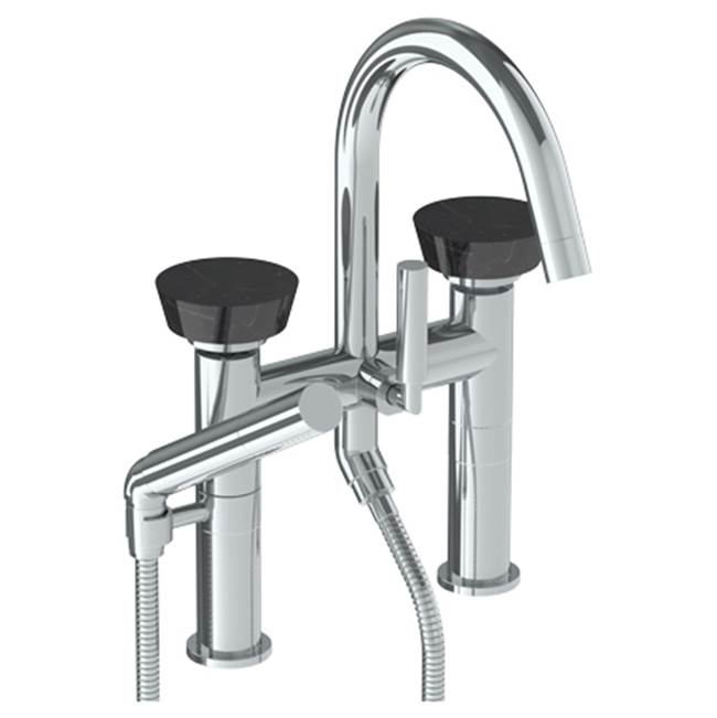 Watermark 36-8.2-NM Zen Deck Mounted Exposed Gooseneck Bath Set With Hand Shower