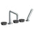 Watermark 36-8.26.1-NM Zen Deck Mounted 5 Hole Square Bath Set