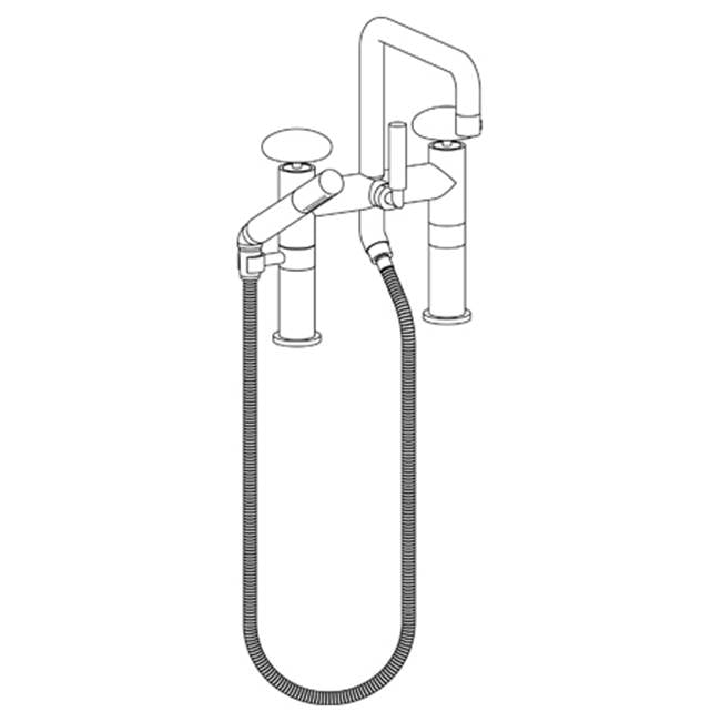 Watermark 36-8.26.2-HL Zen Deck Mounted Square Exposed Bath Set With Hand Shower
