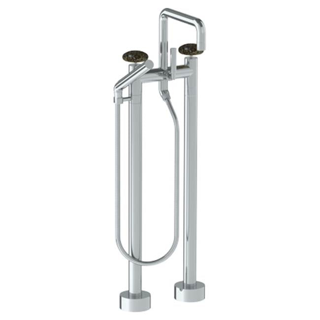 Watermark 36-8.26.3-MM Zen Floor Standing Square Bath Set With Slim Hand Shower