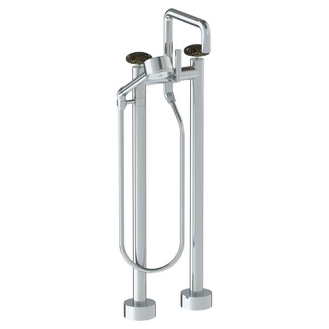 Watermark 36-8.26.3V-MM Zen Floor Standing Square Bath Set With Volume Hand Shower