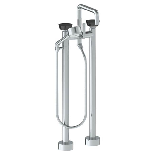 Watermark 36-8.26.3V-NM Zen Floor Standing Square Bath Set With Volume Hand Shower