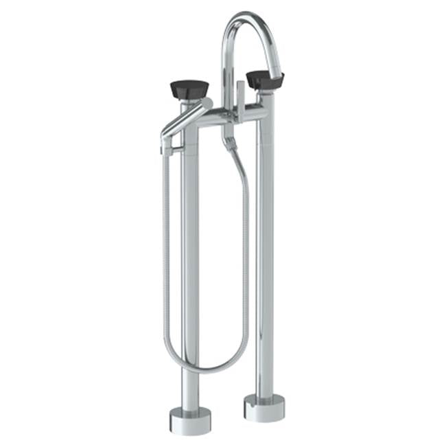 Watermark 36-8.3-NM Zen Floor Standing Gooseneck Bath Set With Slim Hand Shower
