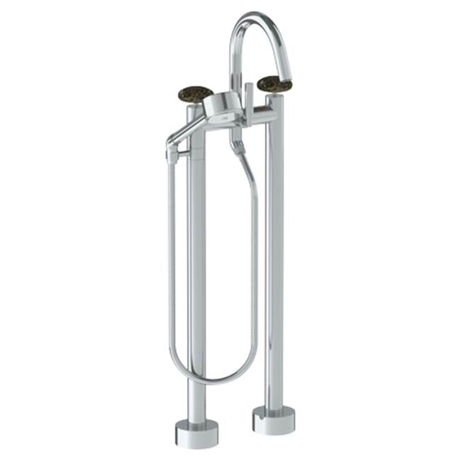 Watermark 36-8.3V-MM Zen Floor Standing Gooseneck Bath Set With Volume Hand Shower