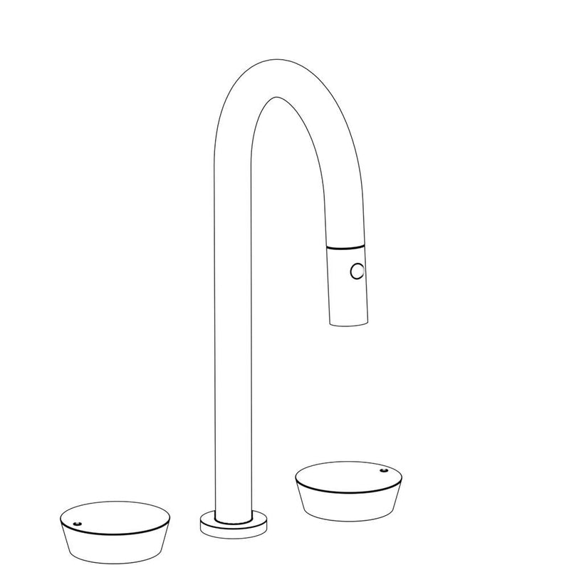 Watermark 36-9PG4-NM Deck Mounted 3 Hole Gooseneck Prep Faucet With Pull Down Spray - Parent