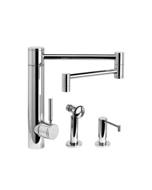 Waterstone 3600-18-2 Hunley Kitchen Faucet - 18" Articulated Spout 2pc. Suite