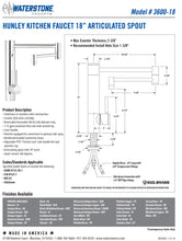 Load image into Gallery viewer, Waterstone 3600-18-3 Hunley Kitchen Faucet - 18&quot; Articulated Spout 3pc. Suite