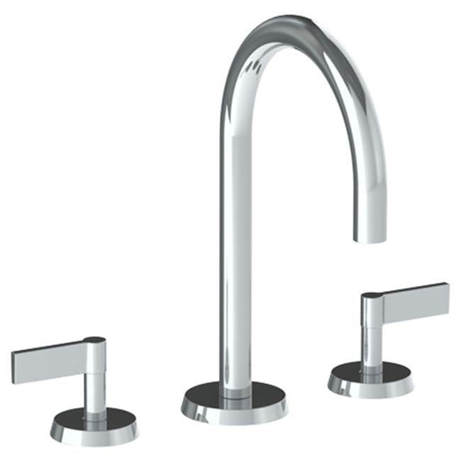 Watermark 37-2-BL2 Blue Deck Mounted 3 Hole Gooseneck Square Lavatory Set