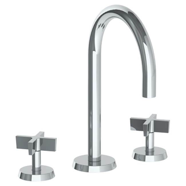Watermark 37-2-BL3 Blue Deck Mounted 3 Hole Gooseneck Square Lavatory Set - Parent