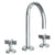 Watermark 37-2-BL3 Blue Deck Mounted 3 Hole Gooseneck Square Lavatory Set