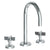 Watermark 37-2-BL3 Blue Deck Mounted 3 Hole Gooseneck Square Lavatory Set