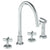 Watermark 37-7.1G-BL3 Blue Deck Mounted 4 Hole Gooseneck Kitchen Set - Includes Side Spray