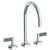 Watermark 37-8-BL2 Blue Deck Mounted 3 Hole Gooseneck Bath Set