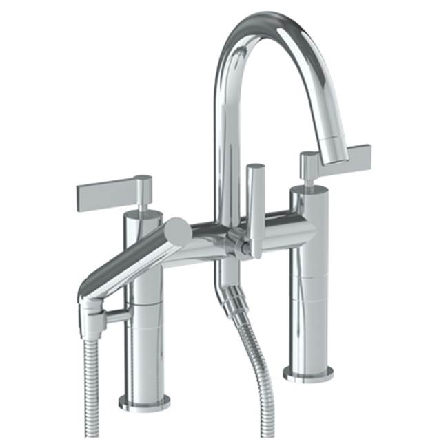 Watermark 37-8.2-BL2 Blue Deck Mounted Exposed Gooseneck Bath Set With Hand Shower