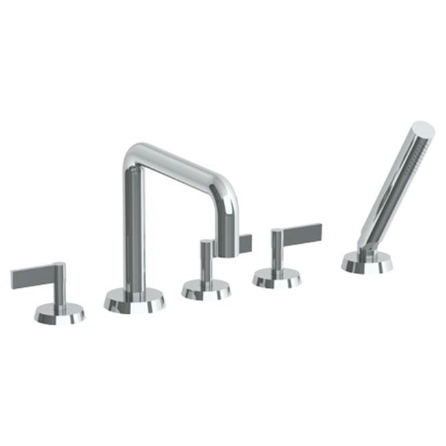 Watermark 37-8.26.1-BL2 Blue Deck Mounted 5 Hole Square Bath Set