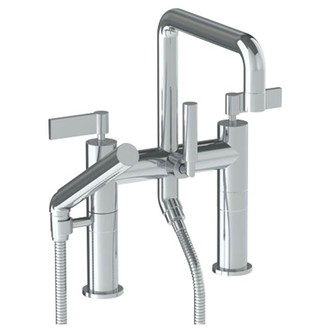Watermark 37-8.26.2-BL2 Blue Deck Mounted Square Exposed Bath Set With Hand Shower