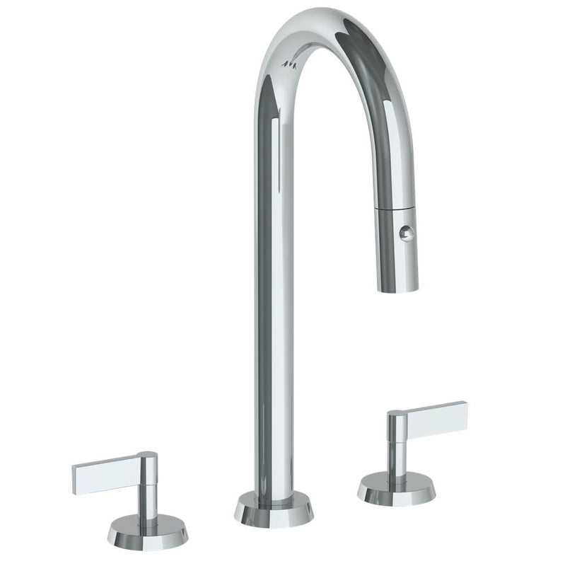 Watermark 37-9PG4-BL2 Deck Mounted 3 Hole Gooseneck Prep Faucet With Pull Down Spray - Parent
