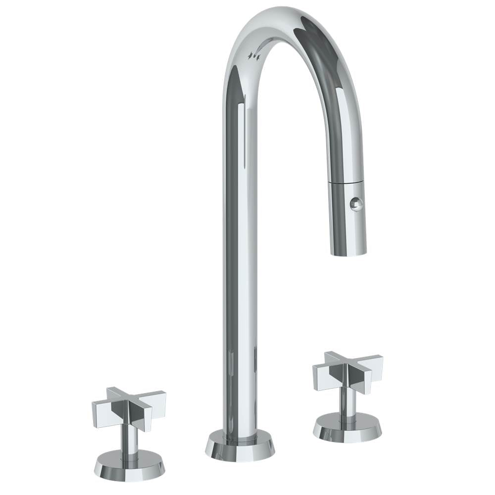 Watermark 37-9PG4-BL3 Deck Mounted 3 Hole Gooseneck Prep Faucet With Pull Down Spray - Parent