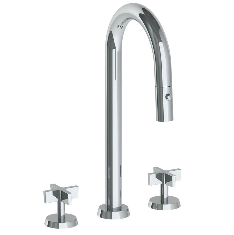 Watermark 37-9PG4-BL3 Deck Mounted 3 Hole Gooseneck Prep Faucet With Pull Down Spray - Parent
