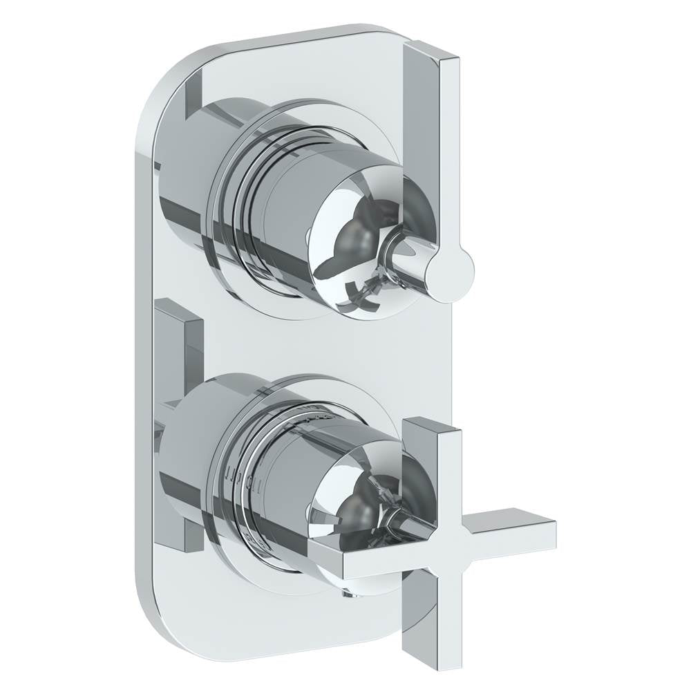 Watermark 37-T25-BL2 Blue Wall Mounted Mini Thermostatic Shower Trim With Built-In Control 3-1/2" X 6-1/4"
