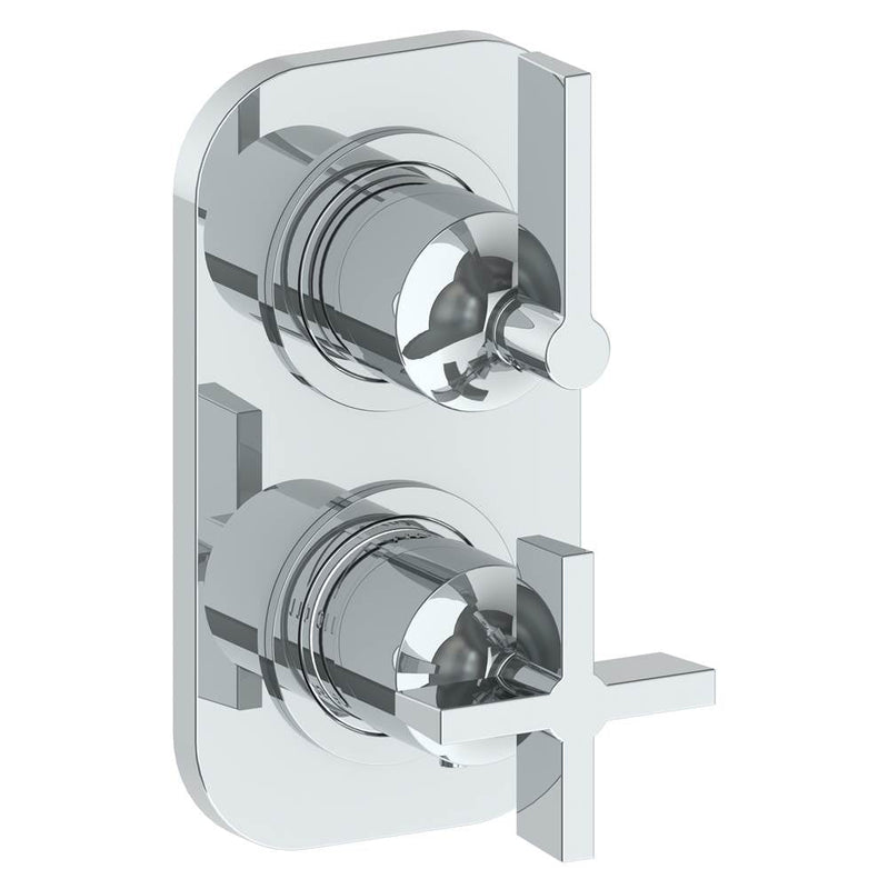 Watermark 37-T25-BL2 Blue Wall Mounted Mini Thermostatic Shower Trim With Built-In Control 3-1/2" X 6-1/4"