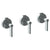 Watermark 37-WTR3-BL2 Blue Wall Mounted 3-Valve Shower Trim