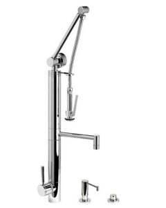 Waterstone 3700-3 Contemporary Gantry Pulldown Faucet - Straight Spout 3pc. Suite
