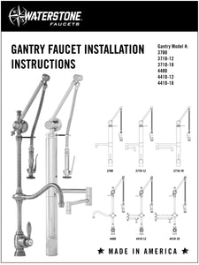 Waterstone 3700-4 Contemporary Gantry Pulldown Faucet - Straight Spout 4pc. Suite