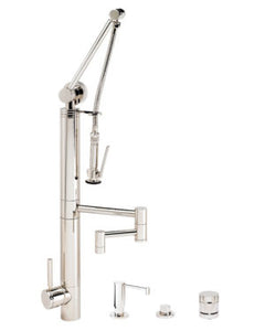 Waterstone 3710-12-4 Contemporary Gantry Pulldown Faucet - 12" Articulated Spout 4pc. Suite