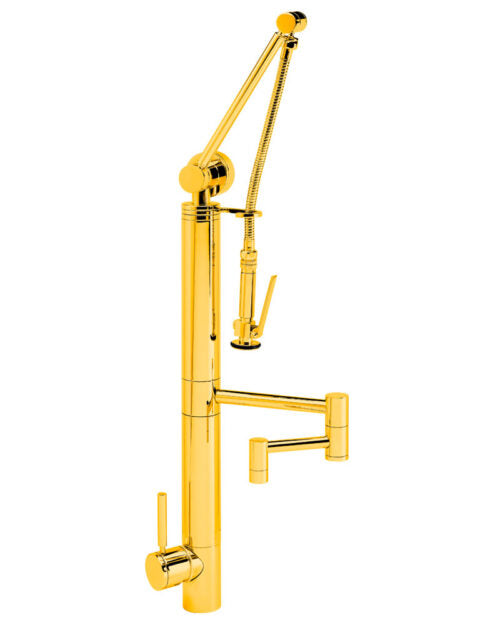Waterstone 3710-12 Contemporary Gantry Pulldown Faucet - 12" Articulated Spout