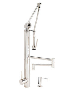 Waterstone 3710-18-2 Contemporary Gantry Pulldown Faucet - 18" Articulated Spout 2pc. Suite