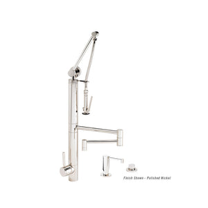 Waterstone 3710-18-3 Contemporary Gantry Pulldown Faucet - 18" Articulated Spout 3pc. Suite