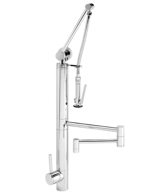 Waterstone 3710-18 Contemporary Gantry Pulldown Faucet - 18" Articulated Spout